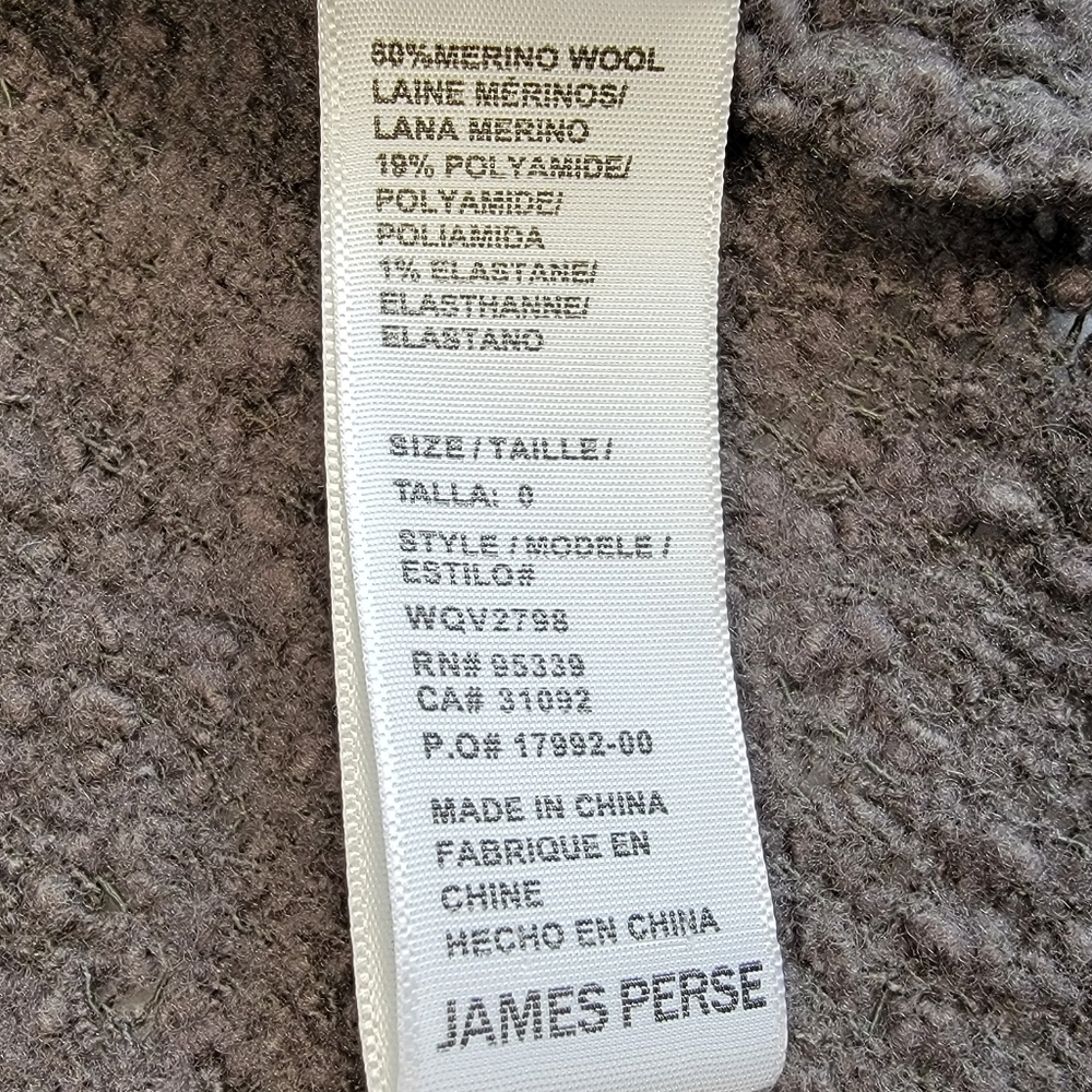 James Perse Wool Shawl Collar Open Cardigan Sweater in Gray, Size 0 (XS) - Picture 12 of 14